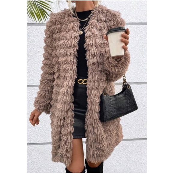 Luxe Fuzzy Soft Jacket Coat XS S M L - Picture 3 of 5